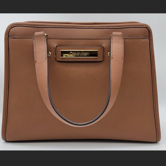 Calvin Klein Medium Brown Lug Satchel (Gold Hardware) - Picture 1 of 7